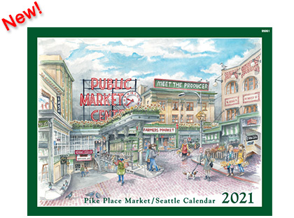 Seattle Watercolors - Seattle, Pike Place Market Calendars & Prints Seattle Watercolors - Seattle, Pike Place Market Calendars & Prints