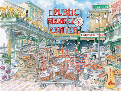 The ocean's bounty, everyday, at Pike Place Market - Limited Edition Print