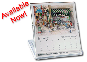 2011 In and around the Pike Place Market Desk Calendar