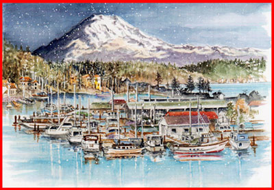 <h6>Sold Out!</h6> S-3 From the mountain to the sound, Season's Greetings - Christmas Cards - Baker'