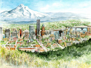 Portland Oregon "The City of Roses" - Limited Edition Print