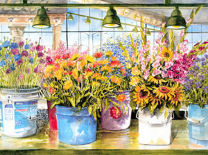 Pots and pots of flowers at the Market - Limited Edition Print
