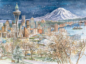 <h6>New!</h6> Queen Anne Hill in winter - Limited Edition Print