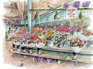 Tulip-Time in Pike Place Market - Limited Edition Print