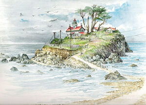 Crescent City lighthouse, Limited Edition Print